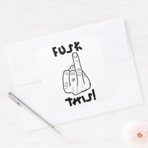 Fake F-Bomb Funny Joke – Censored Swear Word Square Sticker