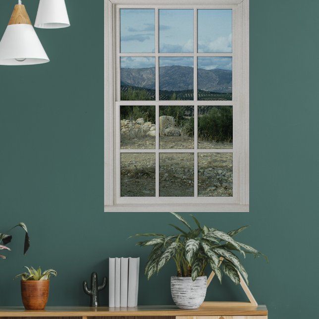 Fake Faux Window Illusion Realistic Desert View  Poster (Living Room 1)
