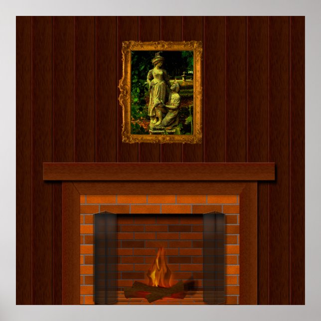 Fake Fireplace  Halloween Haunted House Props Poster (Front)
