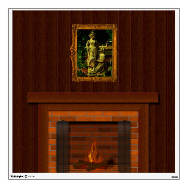 Fake Fireplace  Halloween Haunted House Props Wall Sticker (Front)