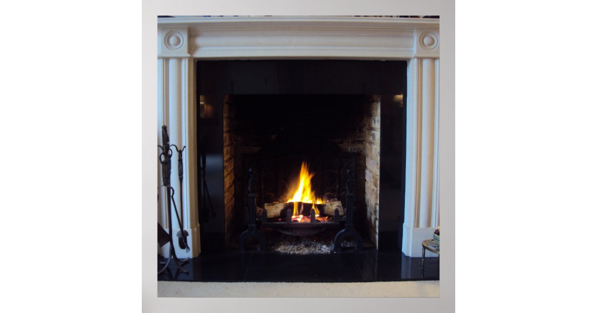 Fake Fireplace Poster Zazzle Com