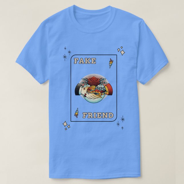 Fake Friend Snake d Tattoo Style Novelty Friendshi T-Shirt (Design Front)