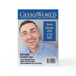Fake GeeksWorld Magazine Add Your Own Photos Card
