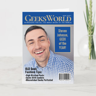 Fake GeeksWorld Magazine Add Your Own Photos Card