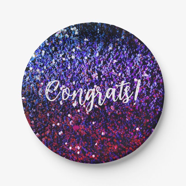 Fake Glitter and Your Congratulations Paper Plates (Front)