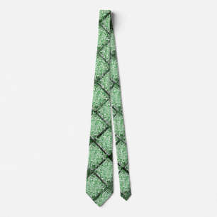 Fake grass and simulated ceramic wall tiles neck tie