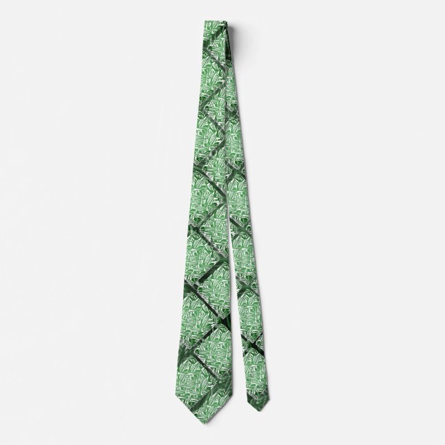 Fake grass and simulated ceramic wall tiles  neck tie (Front)