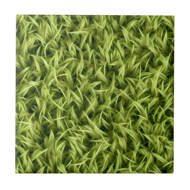 Fake Grass Green Faux Artificial Grass Ceramic Tile (Front)