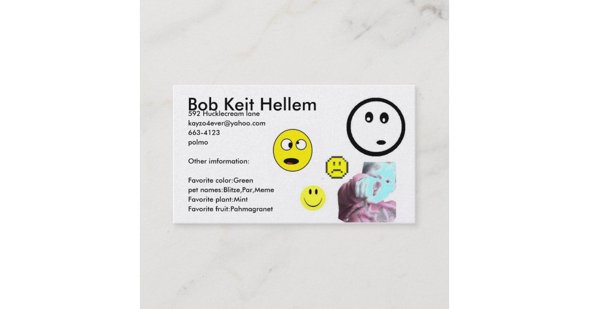 Fake ID Business Card Zazzle