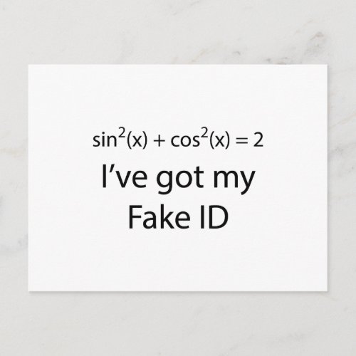Fake ID Postcard