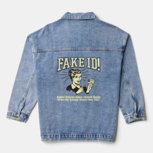 Fake ID: Underage College Hawaiian  Denim Jacket