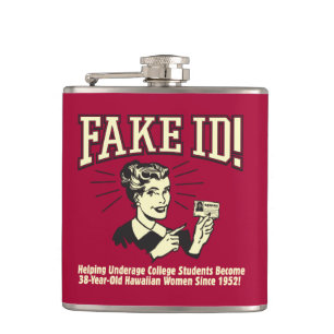 Fake ID: Underage College Hawaiian Hip Flask