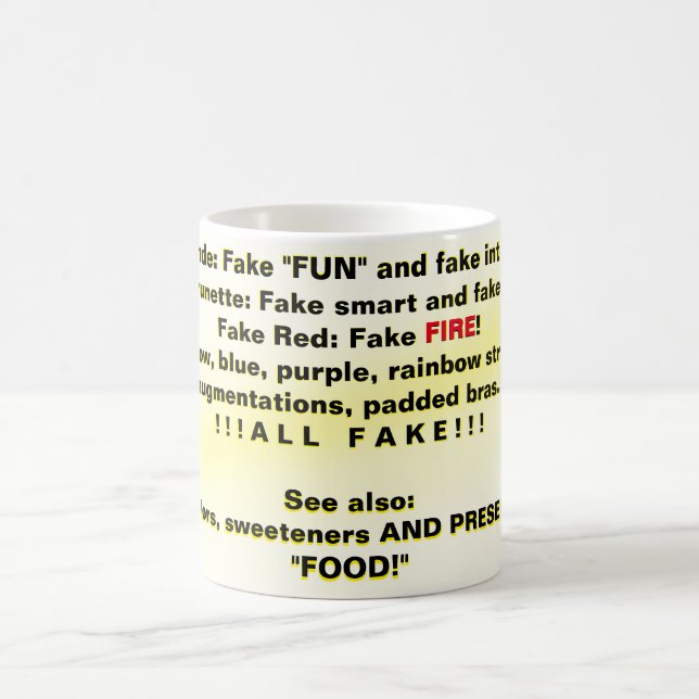Fake IS FAKE, (NOT REAL)!  Coffee Mug (Center)