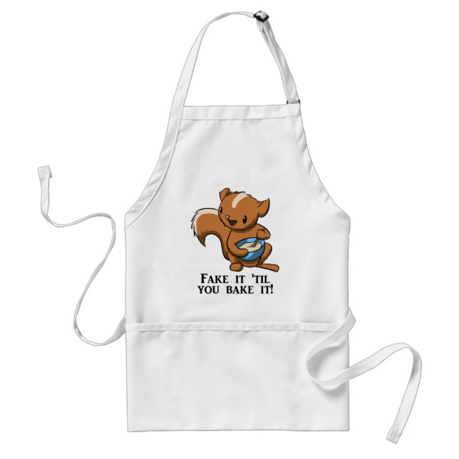 Fake it 'til you bake it (apron) adult apron (Front)