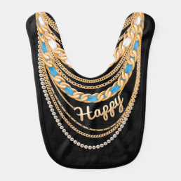 Fake Layered Necklaces Funny Baby Bib 