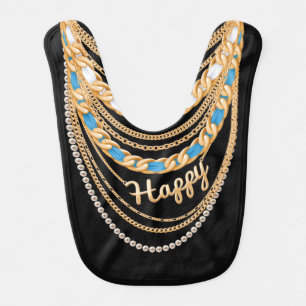 Fake Layered Necklaces Funny Baby Bib