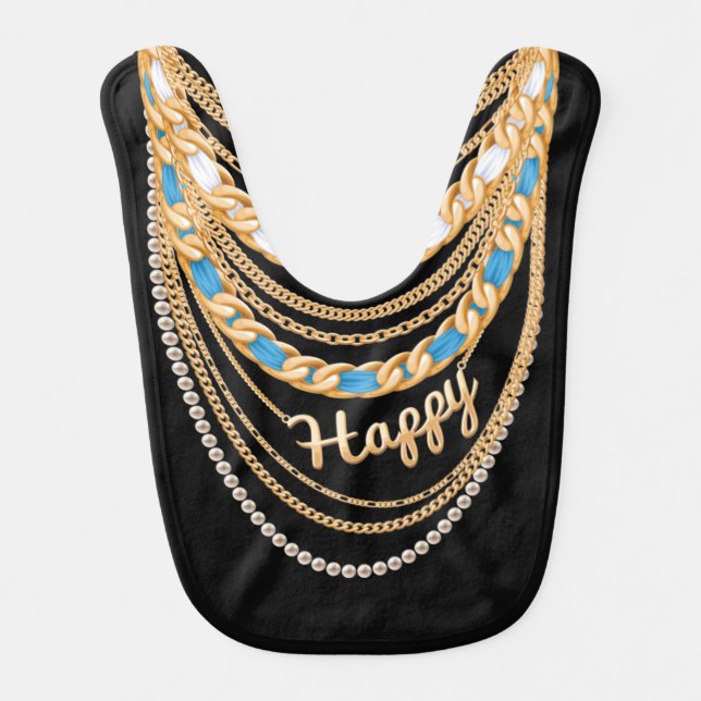 Fake Layered Necklaces Funny Baby Bib  (Front)