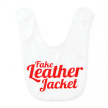 Fake Leather Jacket Baby Bib