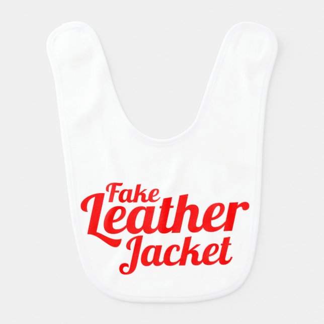 Fake Leather Jacket Baby Bib (Front)