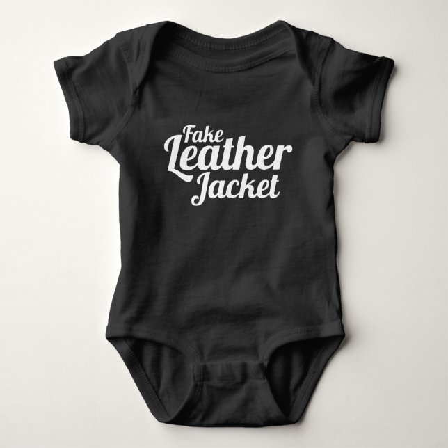Fake Leather Jacket - Baby Clothes Baby Bodysuit (Front)