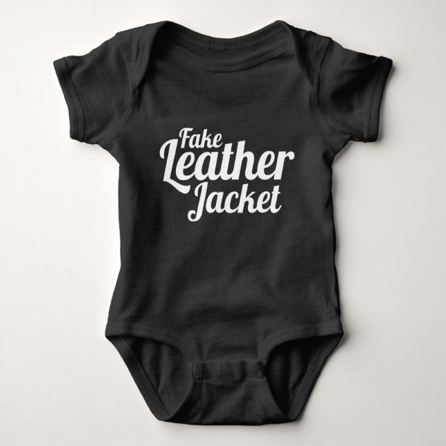 Fake Leather Jacket - Baby Clothes Bodysuit (Front)