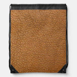 fake leather look drawstring bag