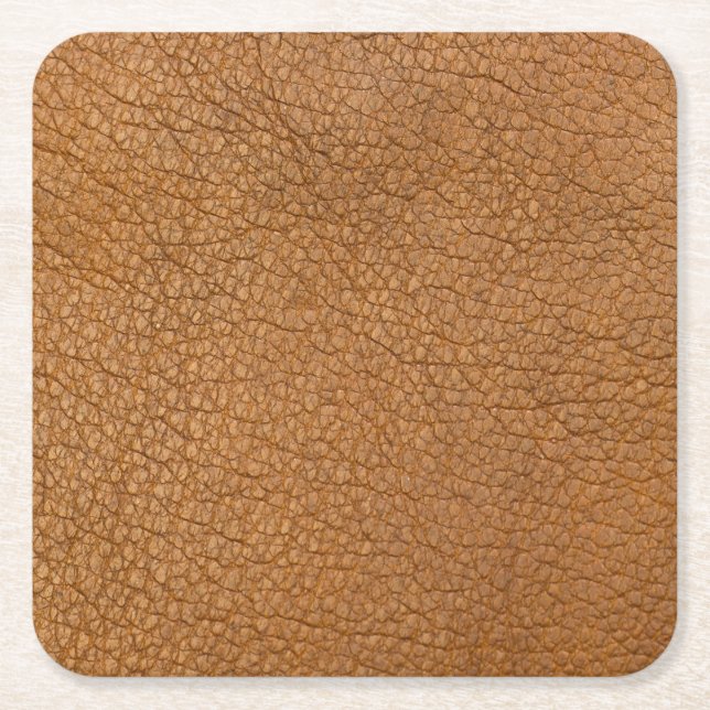 fake leather look square paper coaster (Front)