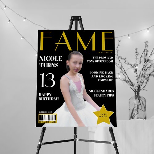 Fake Magazine Cover Fame Girls Birthday Foam Board