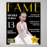 Fake Magazine Cover Fame Girls Birthday Poster at Zazzle