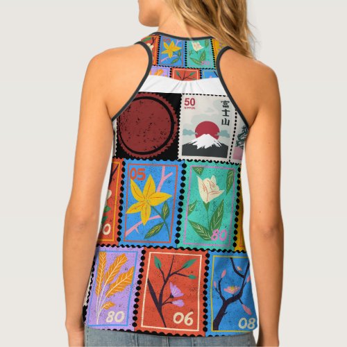 Fake Masterpiece Random Stamps Collage Collection Tank Top