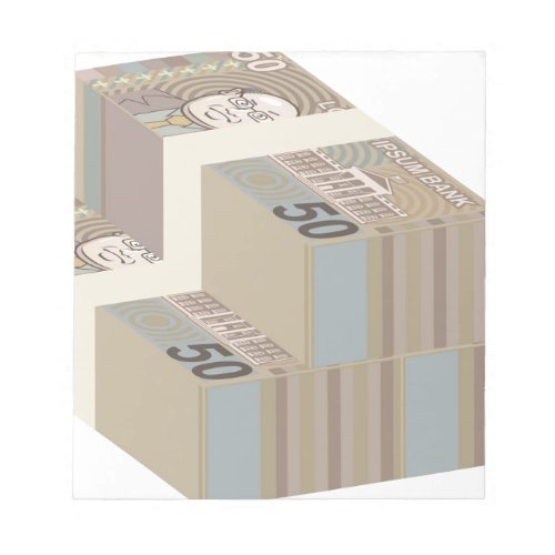 Fake money stacks notepad
