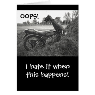 (FAKE)MOTORBIKE CRASH INTO HAY BALE /HUMOR CARDS