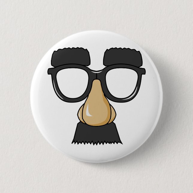 Fake Moustache Face Button (Front)