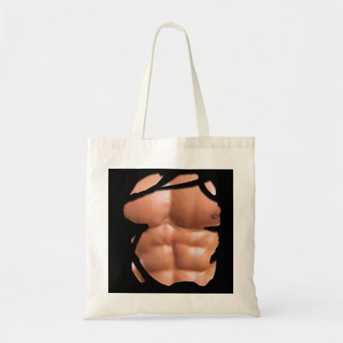 Fake Muscle Under Clothes Shirt Chest Six Pack Abs Tote Bag