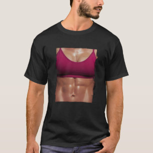 Fake Muscle Woman Fitness Female Body T-Shirt