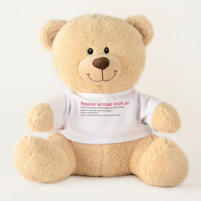 FAKE Nanny Camera Emergency Witness Safety Teddy Bear (Front)