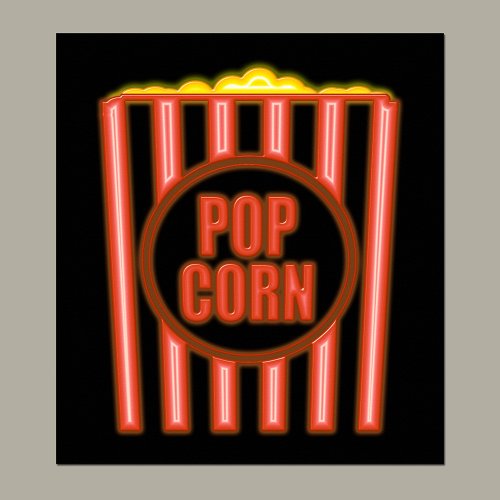 Fake Neon Popcorn Sign