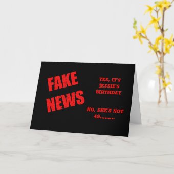 FAKE NEWS 50th Birthday Card | Zazzle