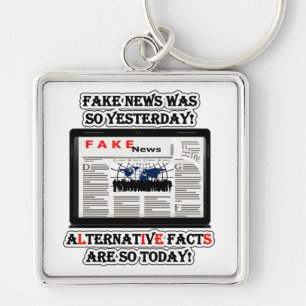 Fake News & Alternative Facts Premium Sq Keychain