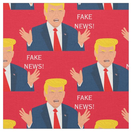 Fake News Donald Trump cartoon 2024 election Fabric