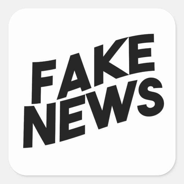 Fake News fashionable Post Truth Square Sticker (Front)