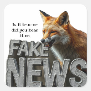 Fake News Fox Kamala Custom Funny Humor Media Square Sticker