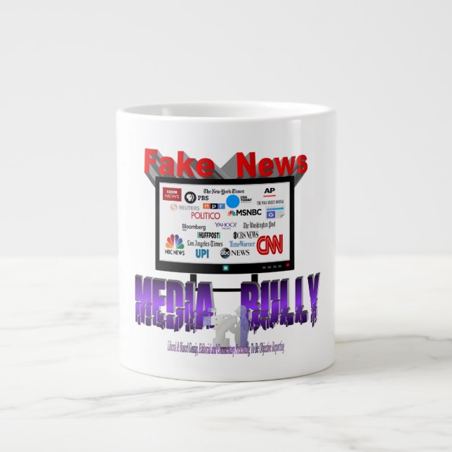 Fake News (Medial Bully) Giant Coffee Mug (Front)