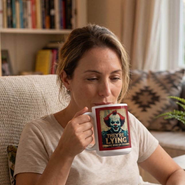 Fake News No War Iran Clown Coffee Mug (Creator Uploaded)