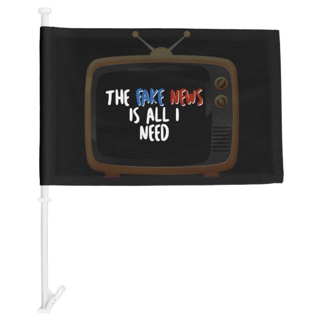 Fake News Political Protest Funny Car Flag (Front)