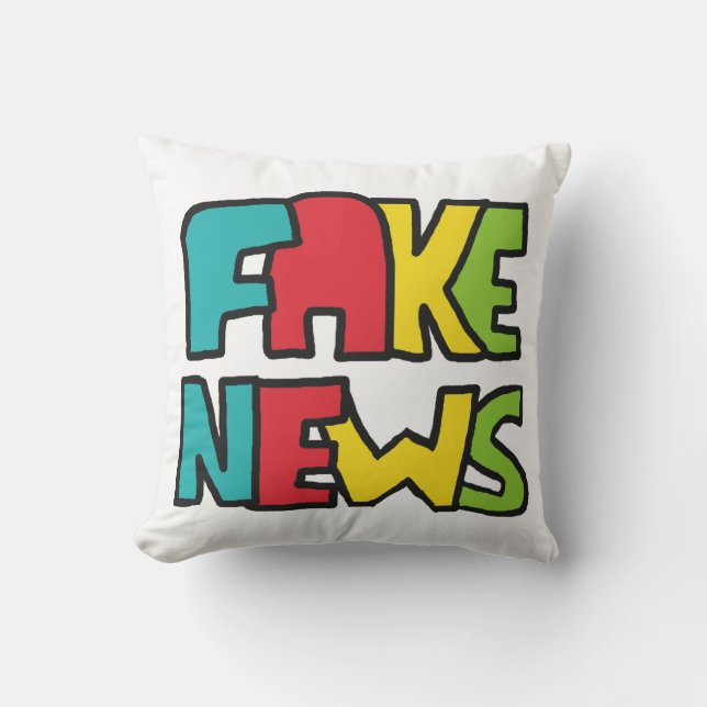 Fake News Throw Pillow (Front)