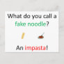 Fake Noodle Joke Postcard