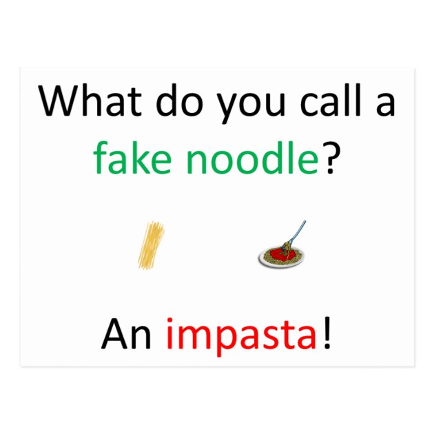 Fake Noodle Joke Postcard Zazzle Com   Fake Noodle Joke Postcard Rb282c71b62c64b3a8ab9984023cdcbfa Vgbaq 8byvr 630 