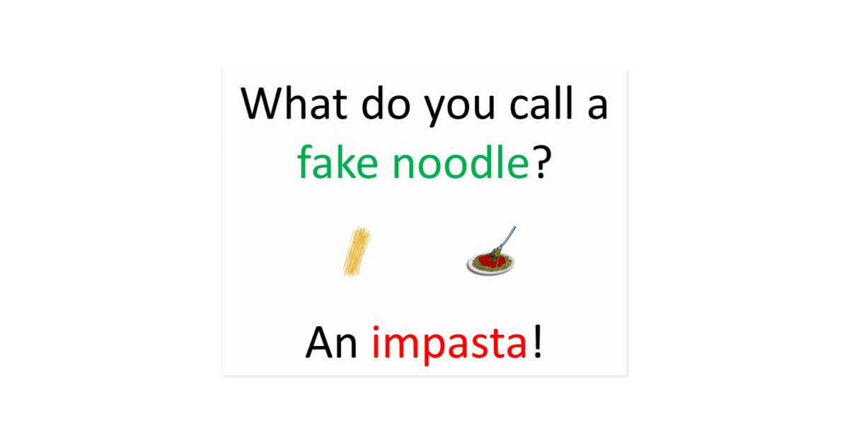 Fake Noodle Joke Postcard