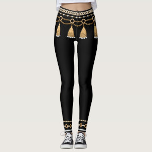 Fake-out Belly Dancer Chains Leggings